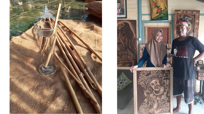Kreatif, Mahasiswa KKN Ciptakan Sedotan dari Bambu
